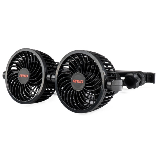 Ventilator Auto Dublu Pentru Tetiera Cu Incărcător USB 2X4" 12V Amio 03009